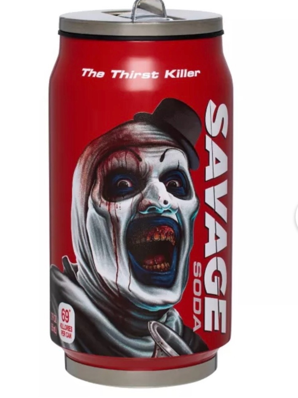 ART THE CLOWN REUSABLE SODA CAN